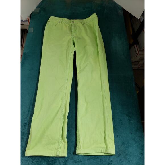 Tommy Hilfiger Jeans Size 6 Womens Green Pants Stretch Mid Rise Hipster Bootcut - Picture 2 of 13